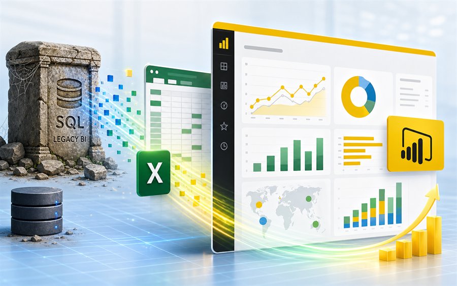 Alte SQL Business Intelligence wird in moderne Power BI und Excel Dashboards umgewandelt